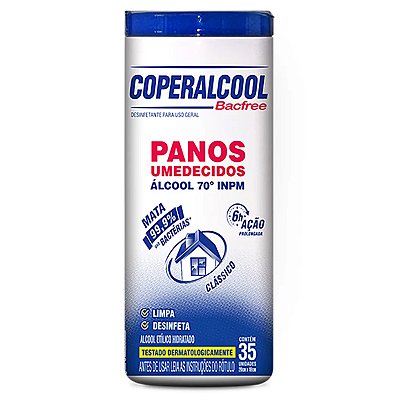 Pano Umedecido Coperalcool 70 INPM Clássico 35 Lenços