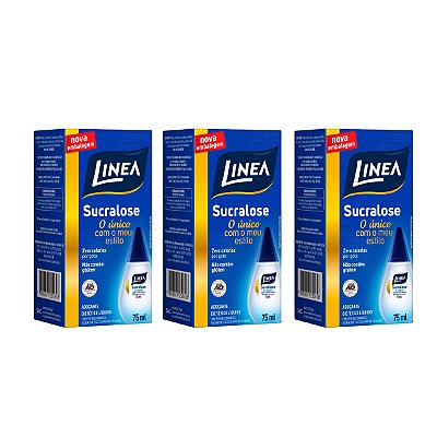 Adoçante Liquido Linea Sucralose 75ml Kit 3