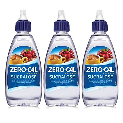 Adoçante Zero Cal Sucralose Liquido 100ml Kit 3