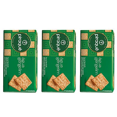Biscoito Salgado Piraquê Água e Gergelim Kit 3