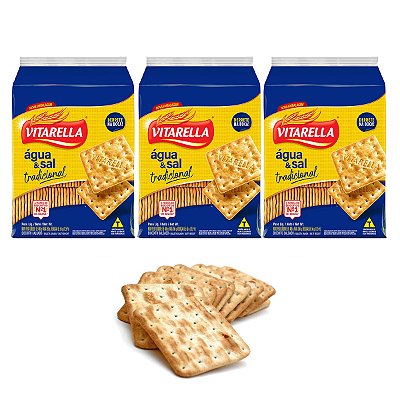 Biscoito Vitarella Água E Sal Kit 3