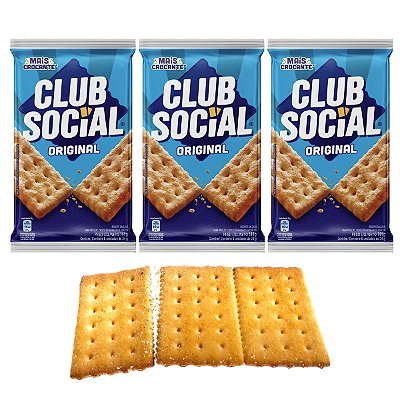 Biscoito Salgado Club Social Pacote Com 6 Unidades Kit 3