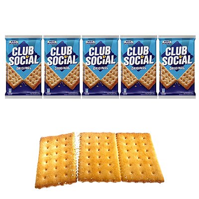 Biscoito Salgado Club Social Pacote Com 6 Unidades Kit 5