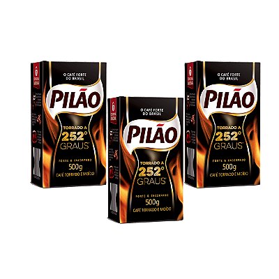 Café Pilão Torrado 252 Graus Vácuo 500g Kit 3