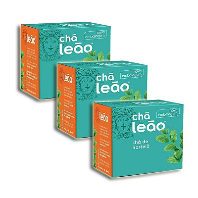 Chá Hortelã Com 10 Saquinhos  Leão Kit 3