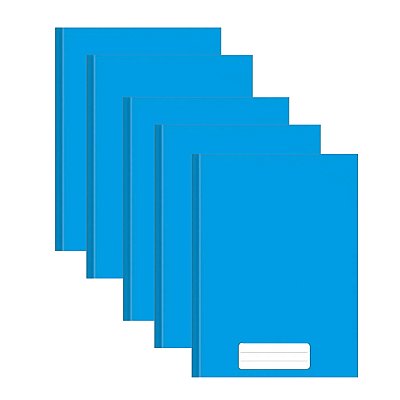 Caderno Brochurão Capa Dura Azul 20x27 96 folhas Kit 5