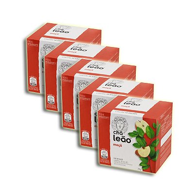 Chá Leão Maça Caixa Com 10 Sachês Kit 5