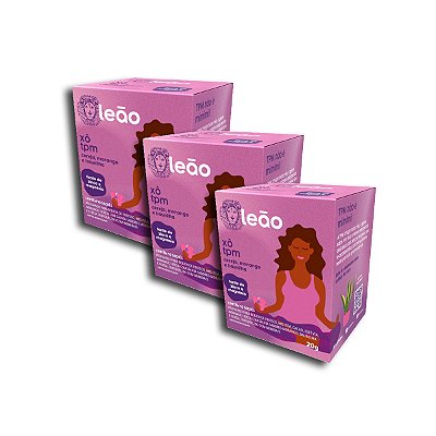 Chá Leão Xô TPM Cereja Morango e Baunilha 10 Sachês Kit 3