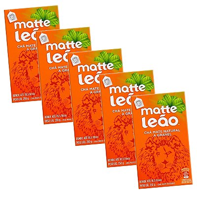 Chá Matte Leão Mate Original Em Ervas 250 gr Kit 5
