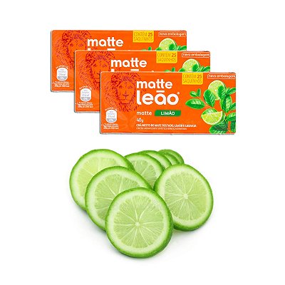 Chá Matte Limão Leão Com 25 Saquinhos Kit 3