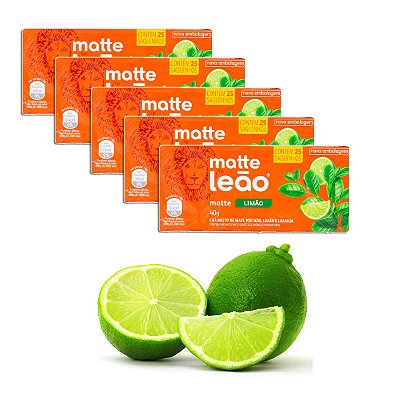 Chá Matte Limão Leão Com 25 Saquinhos Kit 5