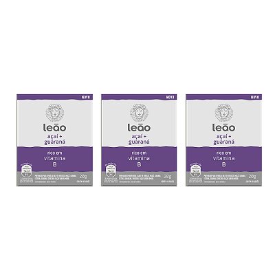 Chá Vitamínico Leão Açaí e Guaraná 10 Unidades Kit 3