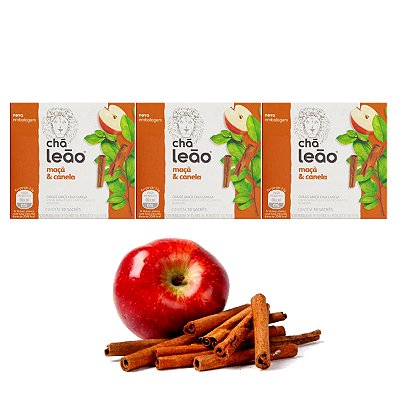 Chá Maça E Canela Com 10 Saquinhos Leão Kit 3