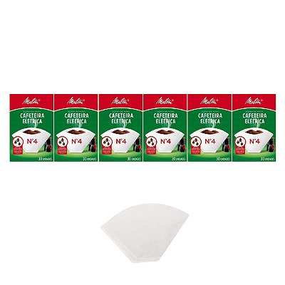 Coador De Café De Papel Filtro Melitta N4 Kit 6