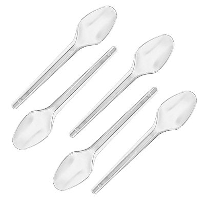 Colher Colherinha Transparente Sobremesa 50u Kit 5