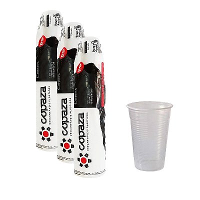 Copo Descartável Branco Copaza 200ml 100un Kit 3