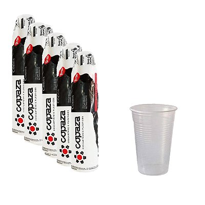 Copo Descartável Branco Copaza 200ml 100un Kit 5