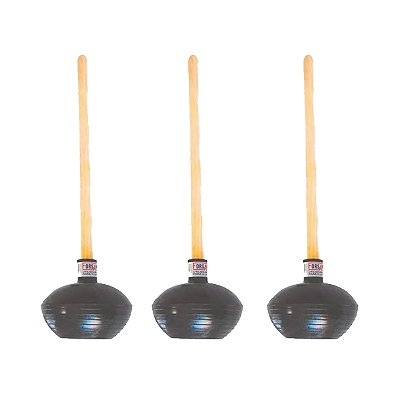 Desentupidor de Vaso Sanitário Com Cabo 60CM Kit 3