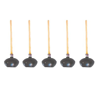 Desentupidor de Vaso Sanitário Com Cabo 60CM Kit 5