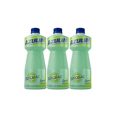 Desinfetante Asseptegel Azulim Zerobac Lemon 1 Litro Kit 3
