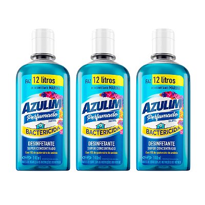 Desinfetante Azulim Marine Concentrado Bactericida Kit 3