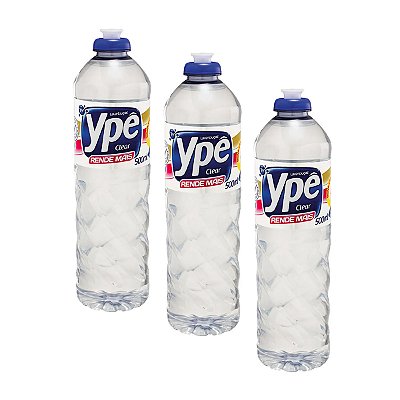 Detergente Lava Louças Ypê Clear  500ml Kit 3