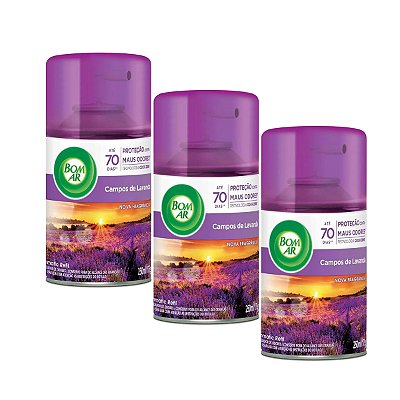 Desodorizante Bom AR Ar Wick Campos De Lavanda 250Ml Kit 3