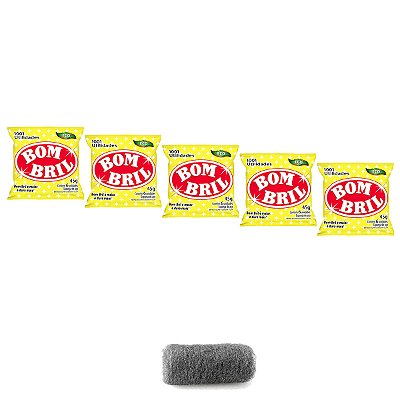 ESPONJA DE AÇO BOMBRIL PACOTE 6 UNIDADES KIT 5