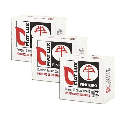 Fósforo Fiat Lux 10 Caixas Com 40u Kit 3