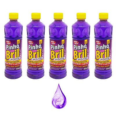 Desinfetante Pinho Bril Lavanda 500ml Kit 5