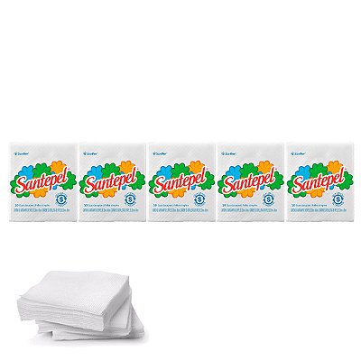 Guardanapo Santepel 50 Folhas Simples 24x22 Kit 5