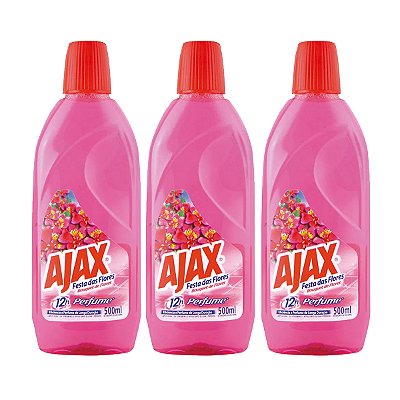 Limpador Ajax Bouquet de Flores 500ml Kit 3