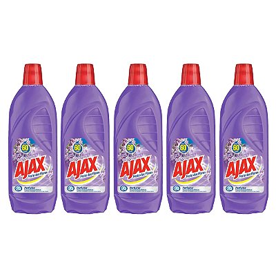 Limpador Ajax Flores De Lavanda 500ml Kit 5