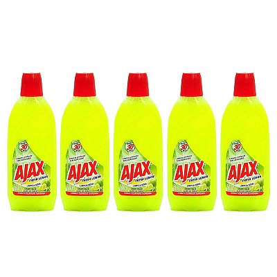 Limpador Ajax Fresh Lemon 500ml Kit 5