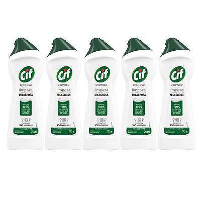 Limpador Multiuso CIF Cremoso Limpeza Milagrosa Limão Kit 5