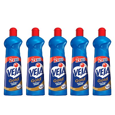 Limpador Veja Multi Uso Gold Original 500ml Kit 5