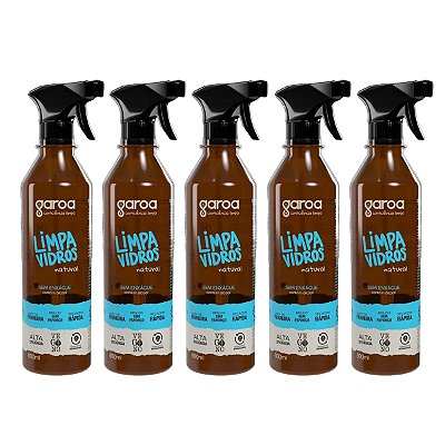 Limpa Vidros Garoa Natural Vegano Biodegradável 600 ml Kit 5