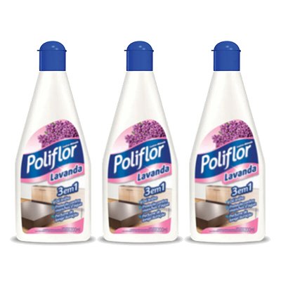 Lustra Móveis Lavanda Poliflor Frasco 200ml Kit 3