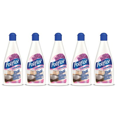 Lustra Móveis Lavanda Poliflor Frasco 200ml Kit 5