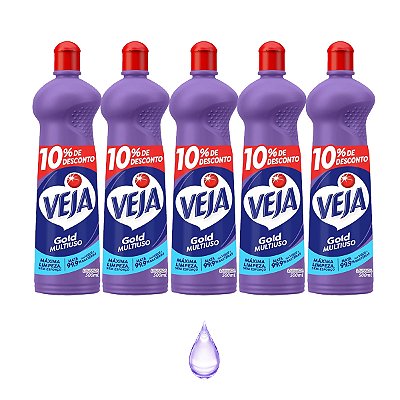 Limpador Veja Gold MultiUso Lavanda 500ml Kit 5