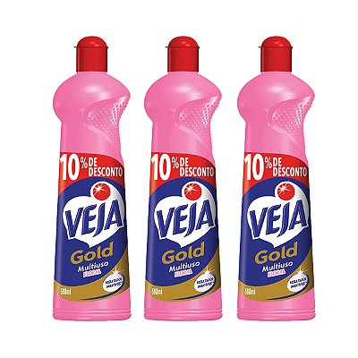 Limpador Veja Multi Uso Gold Floral 500ml Kit 3