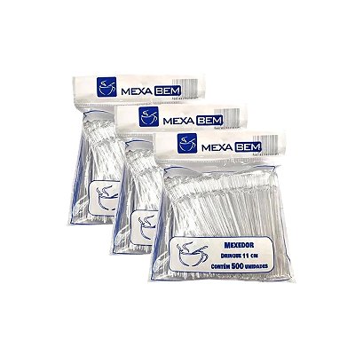 Mexedor Mexa Bem Para Café Tipo Drinque Com 11cm Kit 3