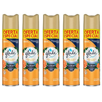 Odorizador De Ambiente Glade Brisa Cítrica De Verão Kit 5