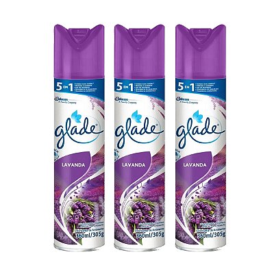 Odorizador De Ambiente Glade Lavanda 360ml Kit 3