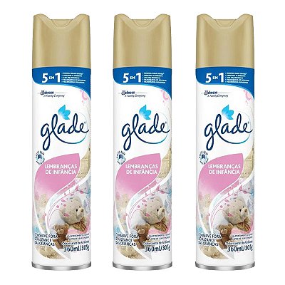 Odorizador Glade Lembranças De Infância 360ml Kit 3