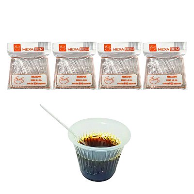 Pazinha Mexedor De Café 9 Cm Com 500 unidades Kit 4