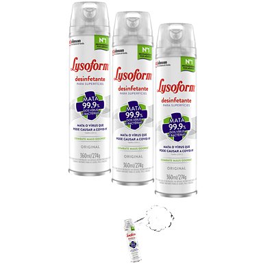 Lysoform Original Desinfetante Bactericida 360Ml Kit 3