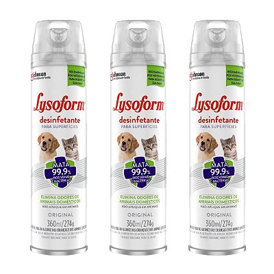 Lysoform Original Desinfetante Bactericida 360Ml Kit 3