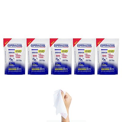 Pano Umedecido Coperalcool 70 INPM Refil 35 Lenços Kit 5