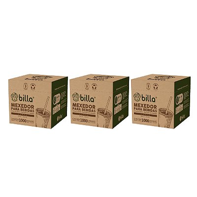 Billa Mexedor de Bambu Para Bebida Kit 3